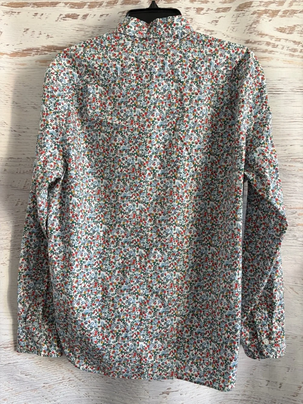 J Crew Slim Untucked Men's White Floral Button-Down Shirt